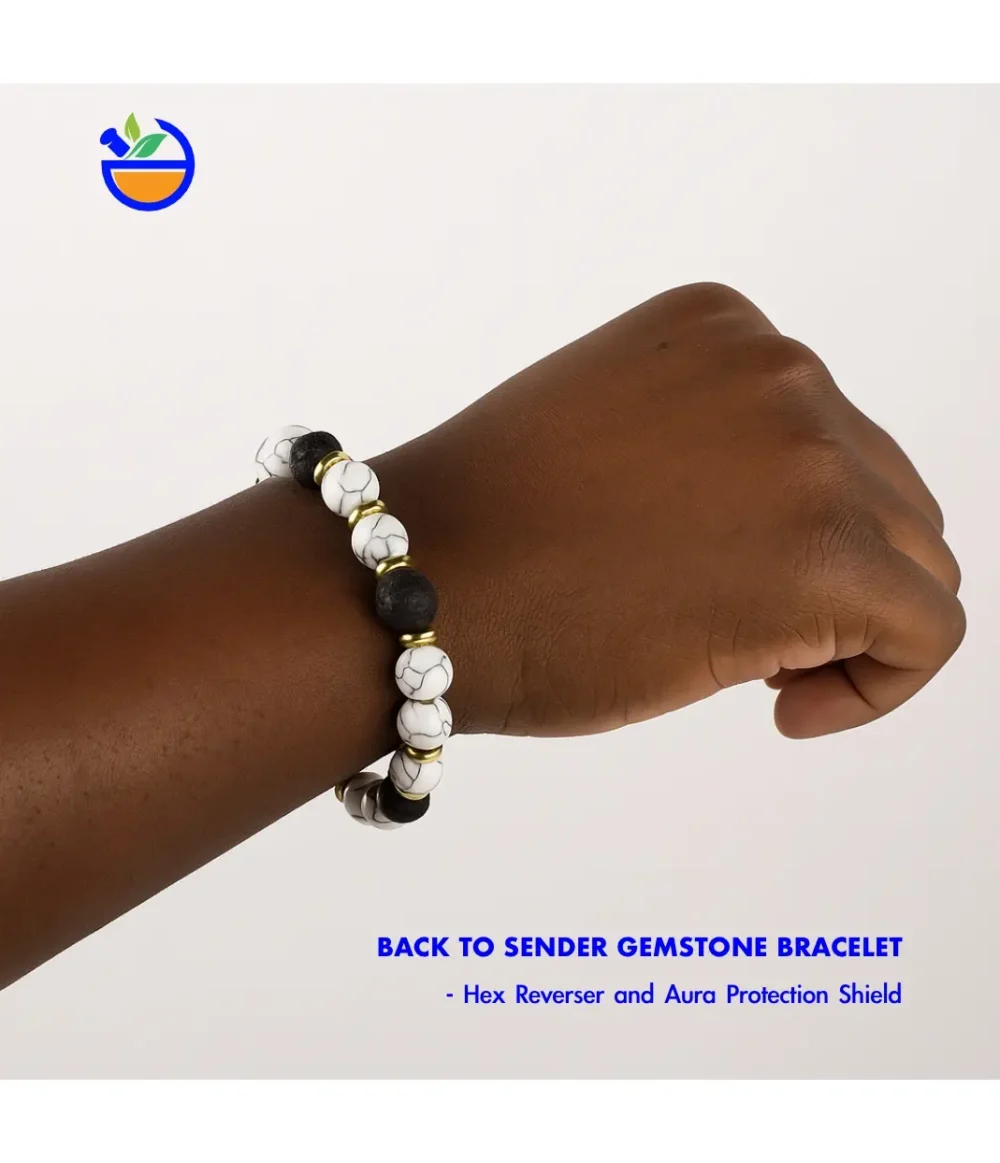 Back To Sender Gemstone Bracelet, Hex Reverser and Aura Protection Shield