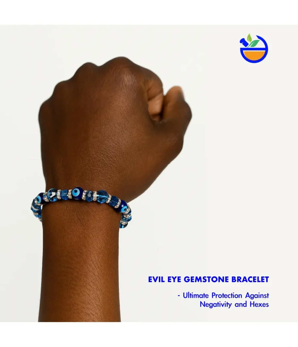 Evil Eye Gemstone Bracelet, Ultimate Protection Against Negativity and Hexes