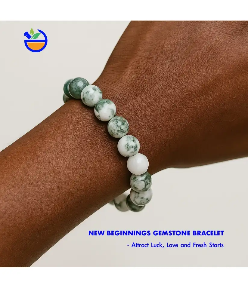 New Beginnings Gemstone Bracelet, Attract Luck, Love and Fresh Starts