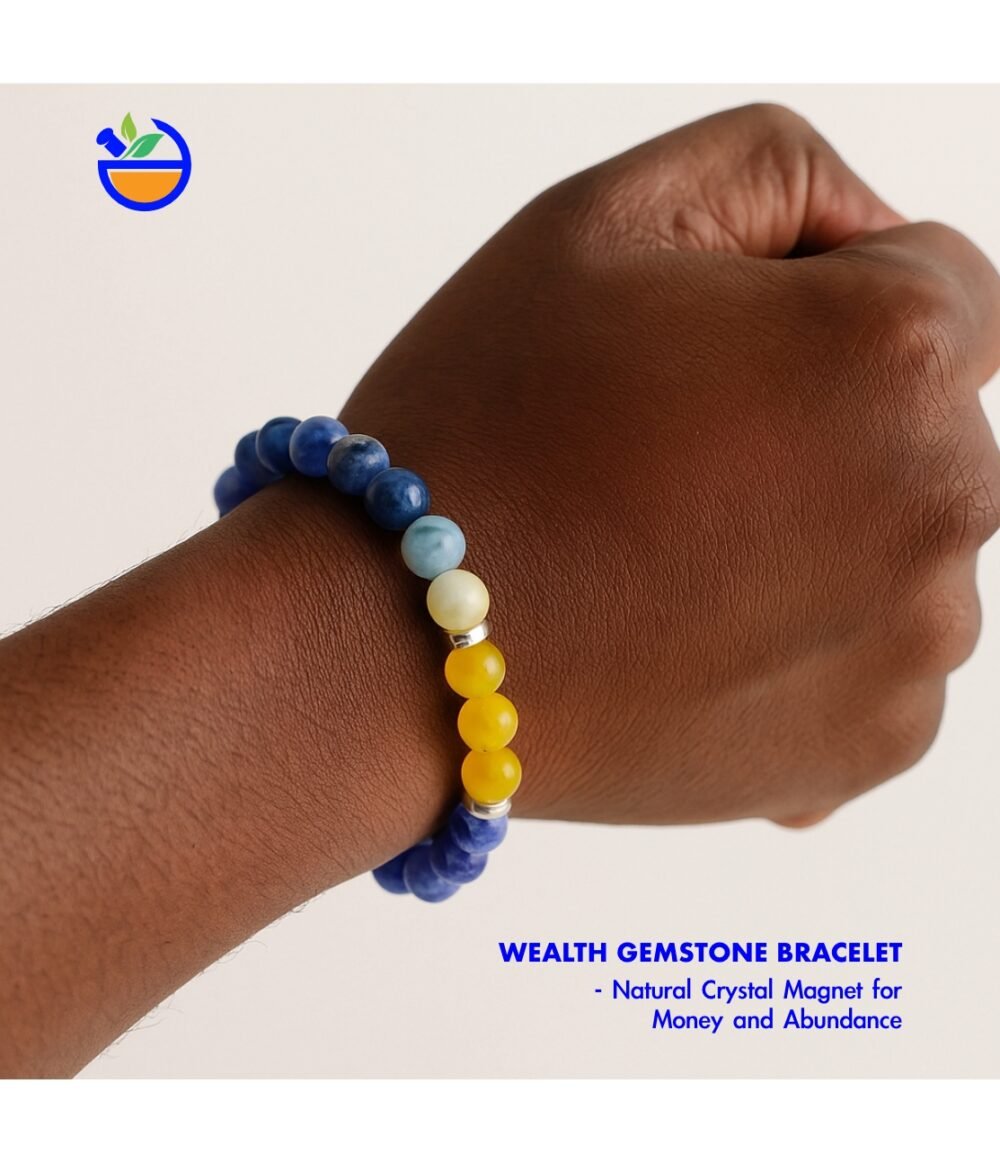 Wealth Gemstone Bracelet, Natural Crystal Magnet for Money and Abundance