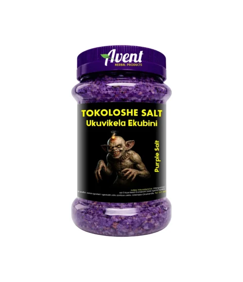 Tokoloshe Salt Purple, Ukuvikela Ekubini - Stop evil attacks from negative spirits, harmful intentions.