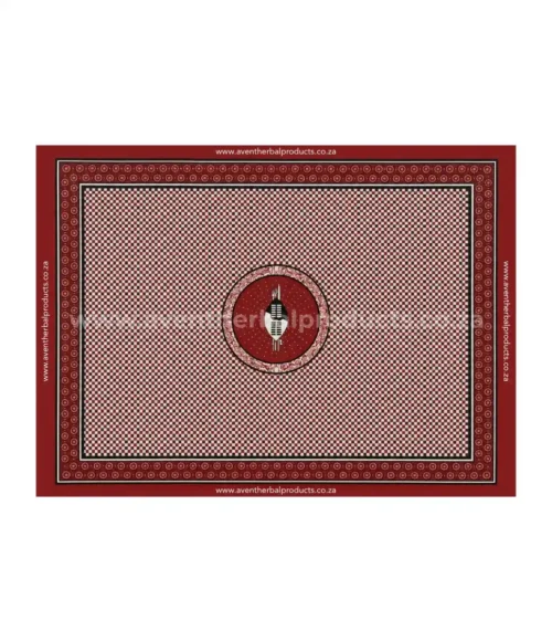 Checked Shield Maroon Khanga – Traditional African Polyester Wrap