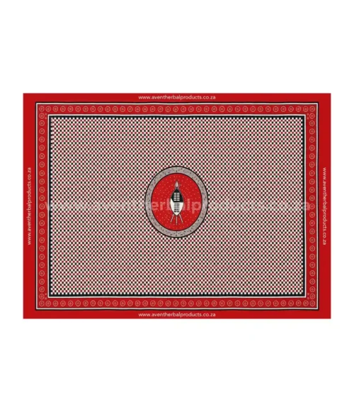 Checked Shield Red Khanga – Traditional African Polyester Wrap