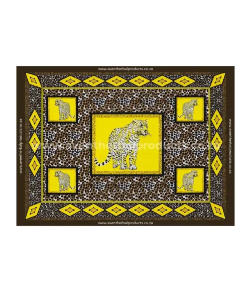 Full Leopard Yellow Khanga – Full Leopard Design African Wrap Cloth in Golden Yellow