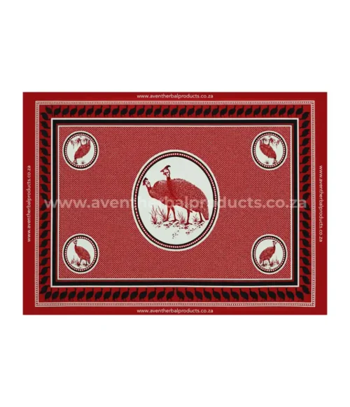 Guinea Fowl Red Khanga – Traditional African Polyester Wrap