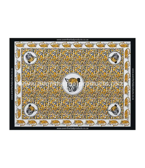 Leopard Spot Gold-White Khanga – Traditional African Polyester Wrap