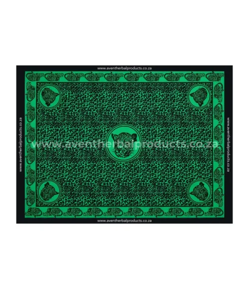 Leopard Spot Green Khanga – Traditional African Polyester Wrap