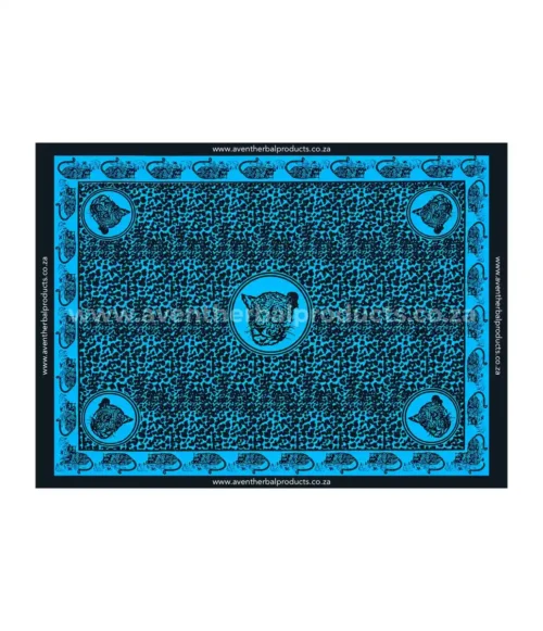Leopard Spot Light Blue Khanga – Traditional African Polyester Wrap