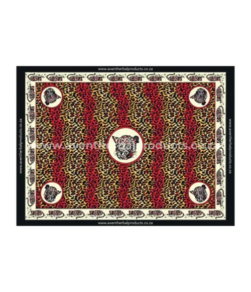 Leopard Spot Orange-Gold Khanga – Traditional African Polyester Wrap Cloth