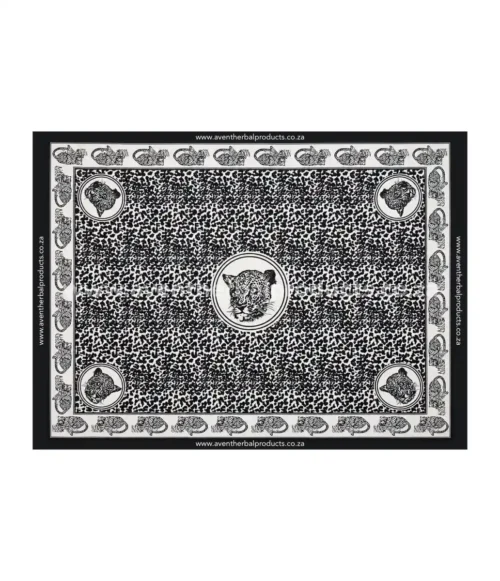 Leopard Spot White Khanga – Traditional African Polyester Wrap Cloth
