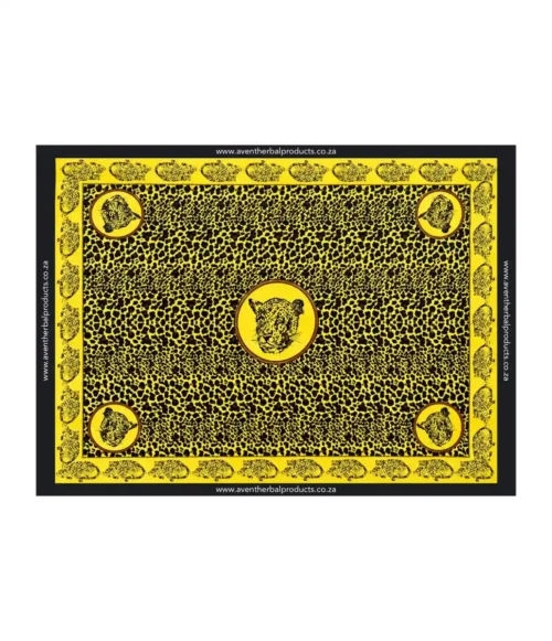 Leopard Spot Yellow-Brown Khanga – Traditional African Polyester Wrap