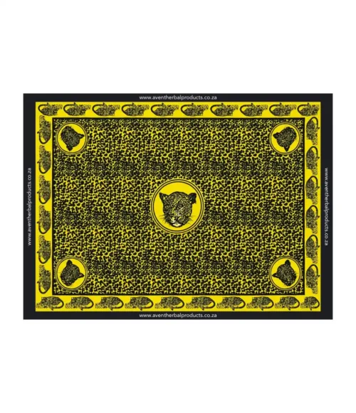 Leopard Spot Yellow Khanga – Traditional African Polyester Wrap Cloth