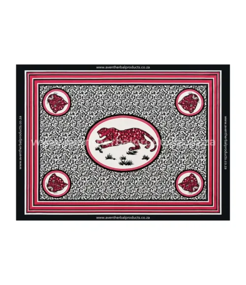 Leopard Spots Red-White Khanga – Traditional African Polyester Wrap
