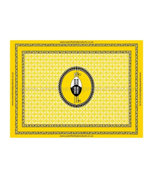 Njeti Shield Yellow Khanga – Traditional African Polyester Wrap