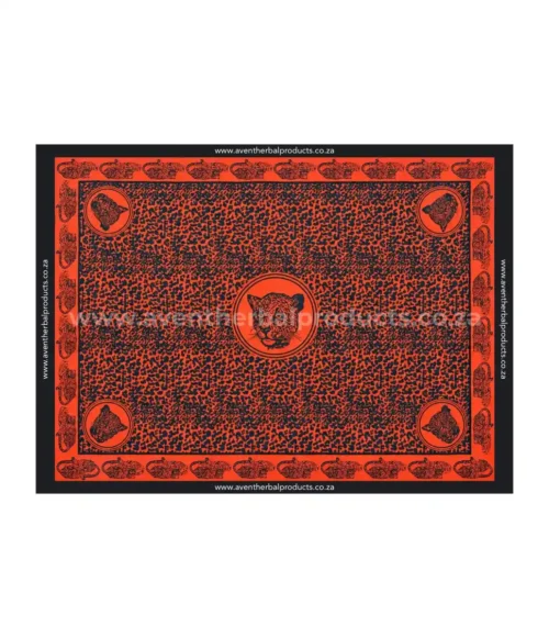 Leopard Spot Red Khanga – Traditional African Polyester Wrap Cloth