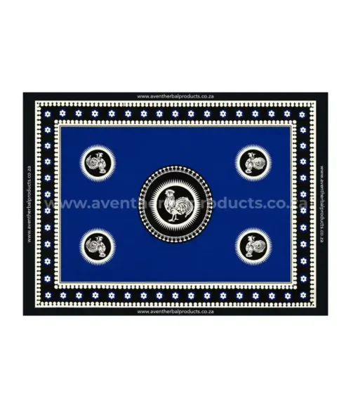 Rooster Blue Khanga – Traditional African Polyester Wrap Cloth