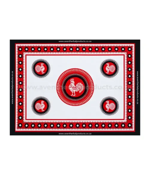 Rooster White Khanga – Traditional African Polyester Wrap Cloth