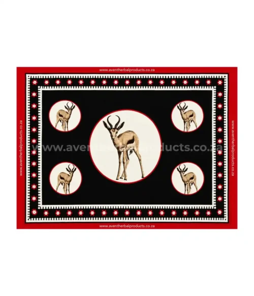 Springbok Black Khanga – Traditional African Polyester Wrap