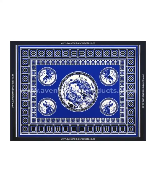 Crocodile Blue Khanga – Traditional African Polyester Wrap Cloth