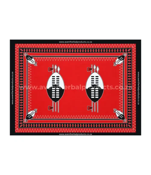 Double Shield Red Khanga – Traditional African Polyester Wrap Cloth