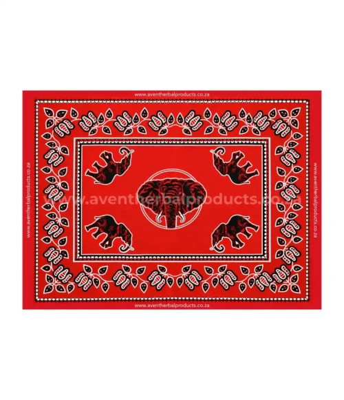 Elephant Red Khanga – Traditional African Polyester Wrap Cloth