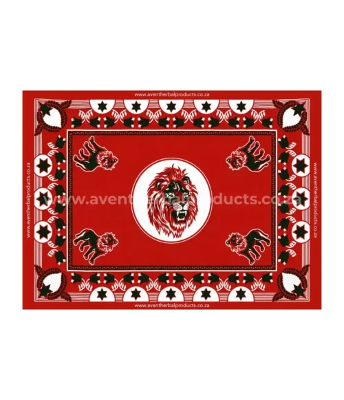 Lion Red Khanga – Traditional African Polyester Wrap Cloth