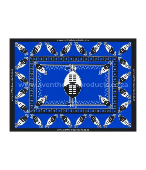 Shield Blue Khanga Shield Blue Khanga – Traditional Polyester African Wrap Cloth