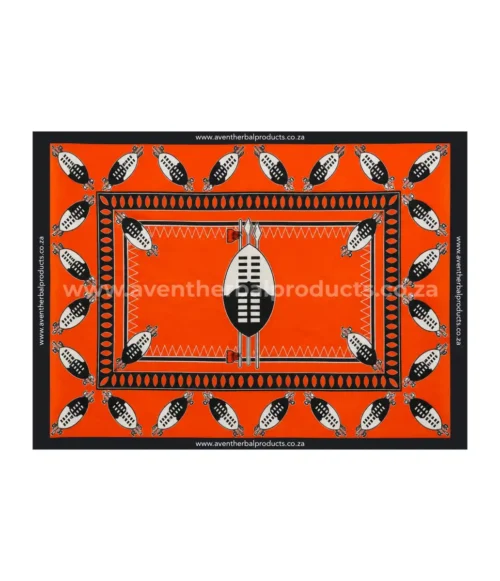 Shield Orange Khanga Shield Orange Khanga – Traditional Polyester African Wrap Cloth