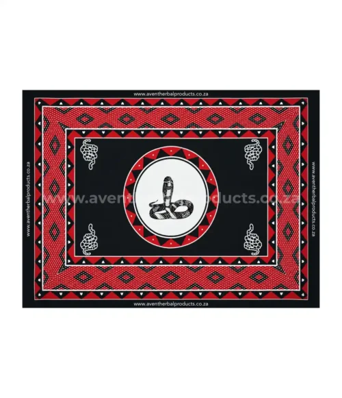 Snake Black Khanga – Traditional African Polyester Wrap Cloth