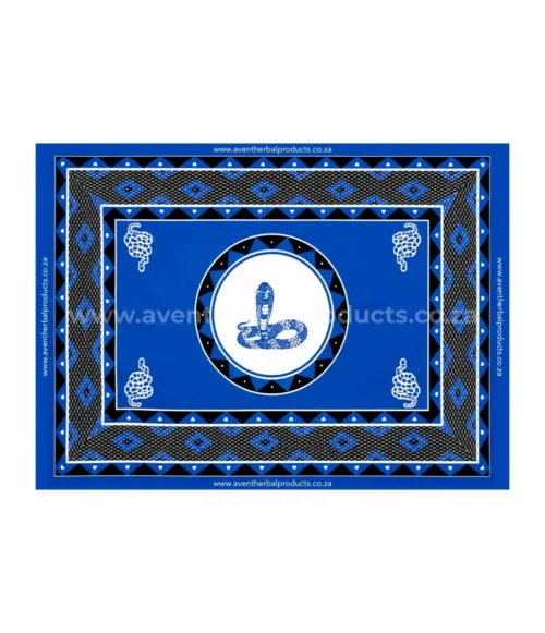 Snake Blue Khanga – Traditional African Polyester Wrap Cloth