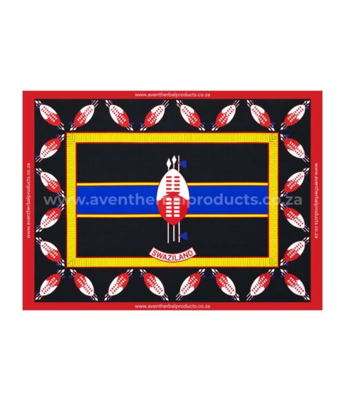 Swazi Flag Black Khanga – Traditional Eswatini Polyester Wrap