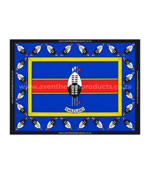 Swazi Flag Blue Khanga – Traditional Eswatini Polyester Wrap